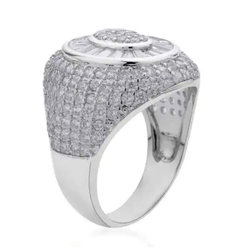 🆕️SIMULATED DIAMOND COCKTAIL RING IN SILVER-TONE 5.25 CTW - Picture 3 of 14
